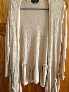 BCBGMaxAzria Light Beige Open Front Cardigan